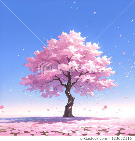 Scenery with cherry blossoms 123632116