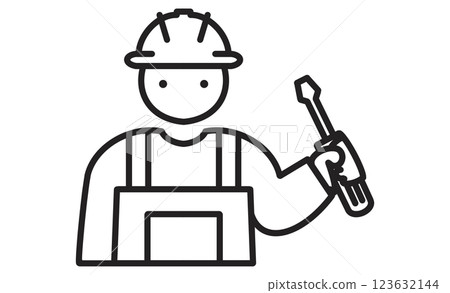 Electrician icon illustration Worker/engineer symbol 123632144