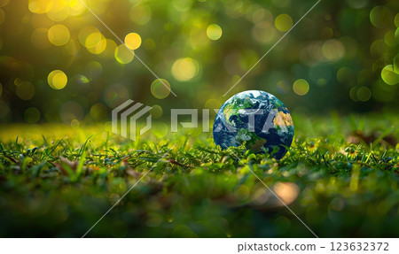 Serene Nature with Glow of Life, Generate AI 123632372