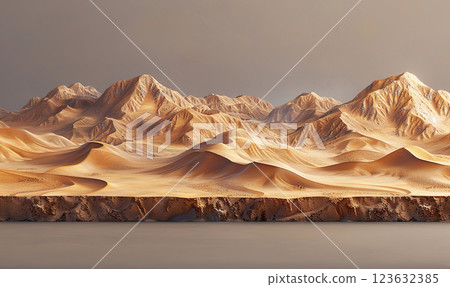 Desert Caravan Silhouette at Sunset, generate AI Desert Caravan Silhouette at Sunset, generate AI 123632385