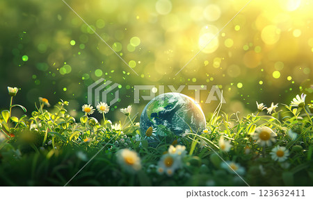 Serene Nature with Glow of Life, Generate AI 123632411