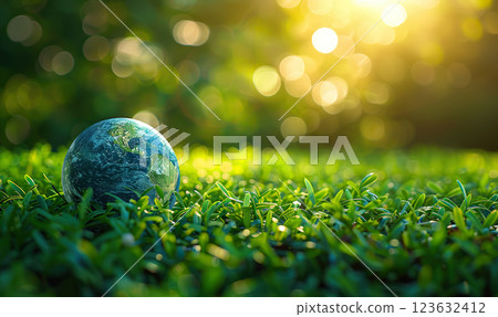 Serene Nature with Glow of Life, Generate AI 123632412