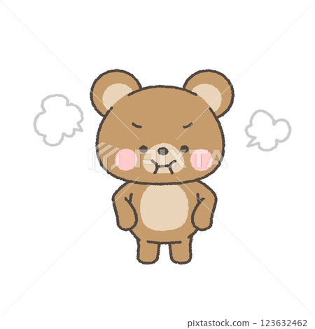 臉部浮腫的憤怒熊 123632462