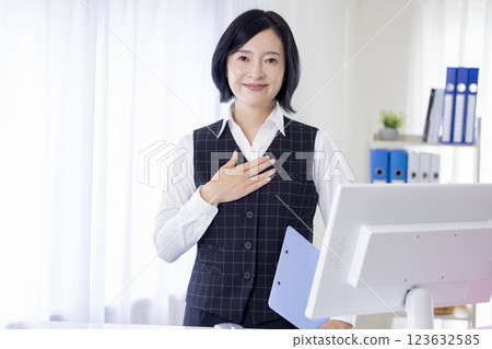 Medical reception staff in uniform Medical reception staff in uniform 123632585