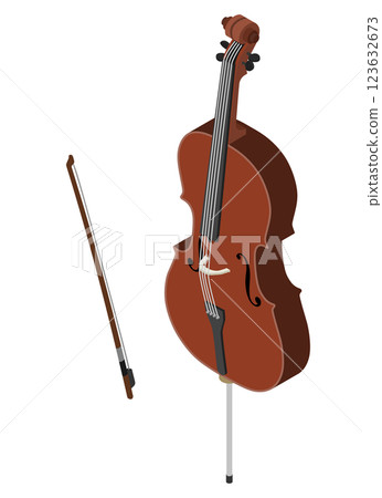 等距插畫： 大提琴 123632673