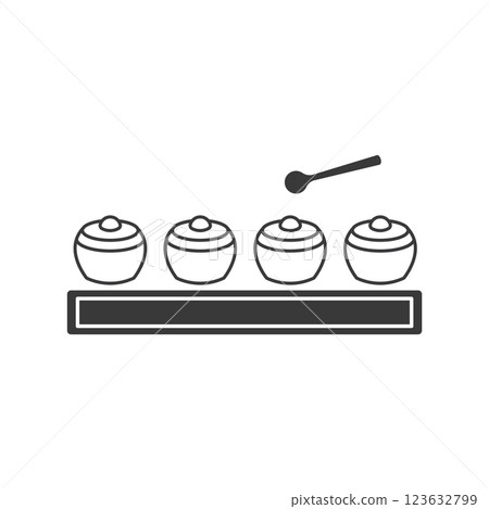 four gongs with a mallet 123632799