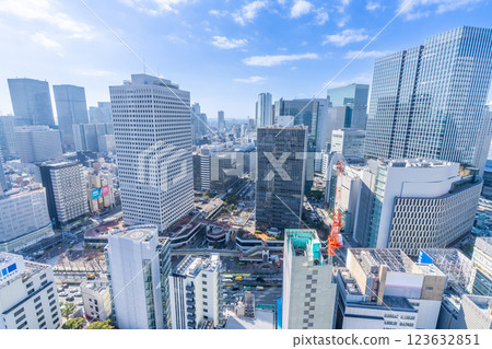 Cityscape: Skyscrapers around Umeda Station Cityscape: Skyscrapers around Umeda Station 123632851