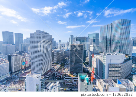 Cityscape: Skyscrapers around Umeda Station 123632852
