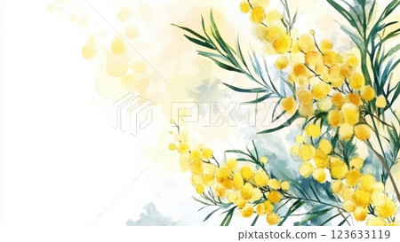 含羞草水彩背景_1 含羞草水彩背景_1 123633119