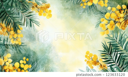 Mimosa watercolor background_2 123633120