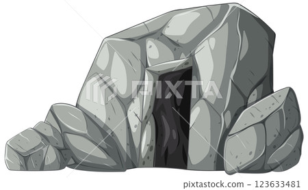 Rocky Cave Entrance Illustration 123633481