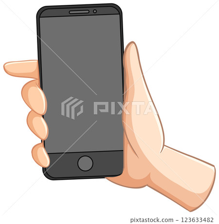 Hand Holding a Smartphone Illustration Hand Holding a Smartphone Illustration 123633482