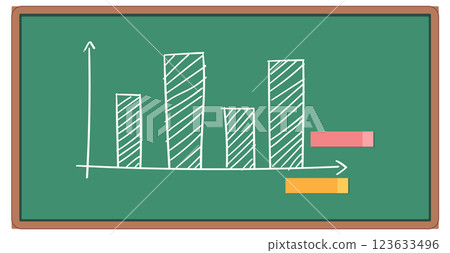 Chalkboard Bar Graph Illustration 123633496