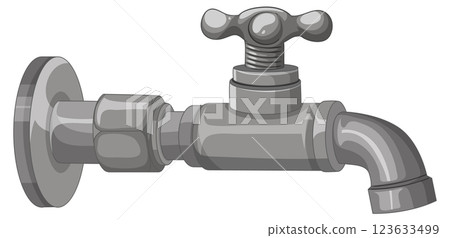 Detailed Vector Illustration of Water Faucet 123633499