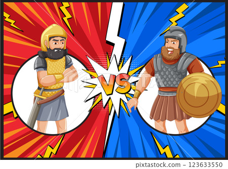Epic Battle: Warriors Clash in Arena 123633550