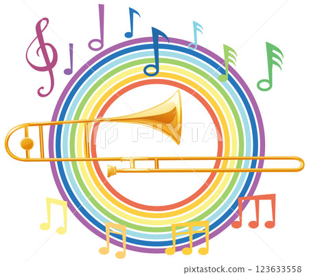 Colorful Music Theme with Trombone Colorful Music Theme with Trombone 123633558