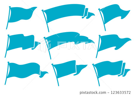 一組飄揚的三角旗 123633572