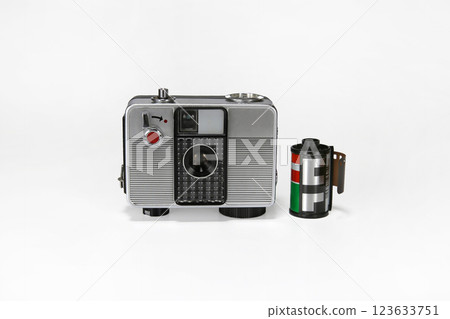 Retro film camera Ricoh Autohalf 123633751