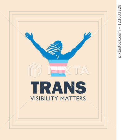 Empowering Trans Visibility Artwork with Raised Arms 123633829