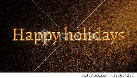 Image of happy holidays text over snow falling 123634253