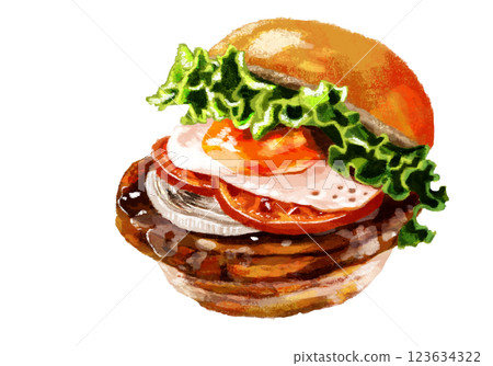 Illustration of a delicious hamburger 123634322