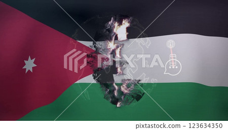 Euro symbol image over jordan flag background Euro symbol image over jordan flag background 123634350