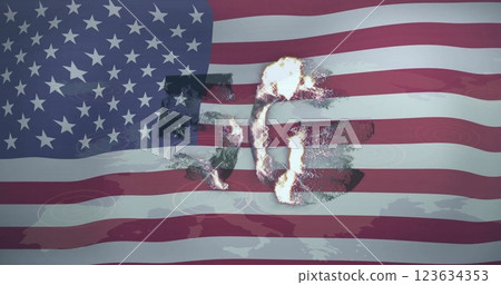 American flag with world map and 5g text image American flag with world map and 5g text image 123634353