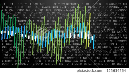 Binary code and bar graph image representing data analysis Binary code and bar graph image representing data analysis 123634364