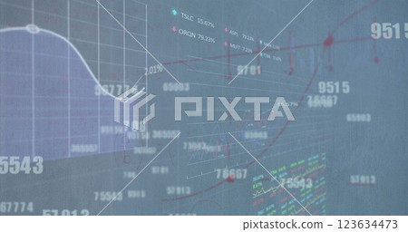 Image of financial data processing over grid Image of financial data processing over grid 123634473