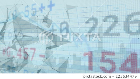 Image of financial data processing over grid 123634479