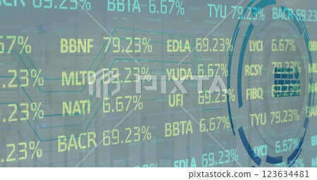 Image of financial data processing over grid Image of financial data processing over grid 123634481