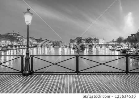 Pont des Arts bridge in Paris France and the River Seine 123634530