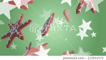 Image of stars over ginger bread Image of stars over ginger bread 123634573