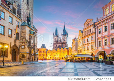 Old town Prague city skyline, cityscape of the Czech Republic 123634653