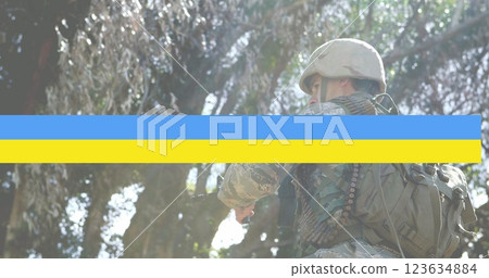 Image of globe with network of connections over rotating with blurred background 123634884