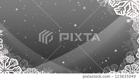 Image of snow falling over snowflakes on grey background with copy space at christmas Image of snow falling over snowflakes on grey background with copy space at christmas 123635049