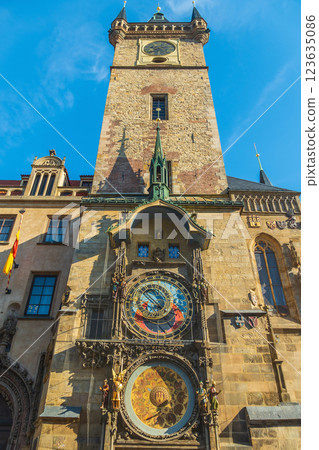 Prague astronomical clock in old town Prague 123635086