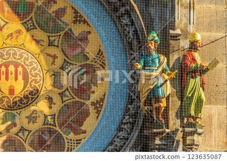 Prague astronomical clock in old town Prague 123635087