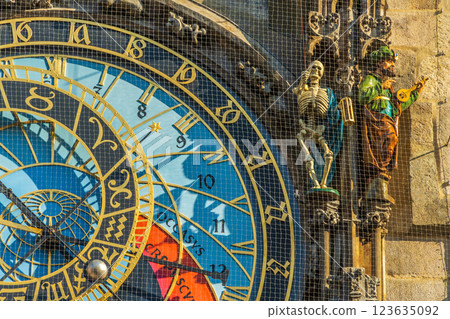 Prague astronomical clock in old town Prague 123635092