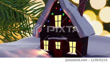 Image of house in winter scenery Image of house in winter scenery 123635214