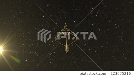 Image of stars falling over black background 123635216