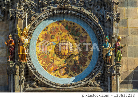 Astronomical clock at Old Town Square, UNESCO World Heritage Site, Prague 123635238