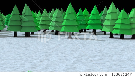 Image of fir tree wreath at christmas over fir trees Image of fir tree wreath at christmas over fir trees 123635247