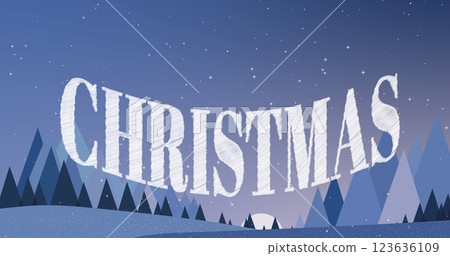 Image of christmas greetings text over winter scenery Image of christmas greetings text over winter scenery 123636109