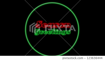 Image of season greetings text over light circle Image of season greetings text over light circle 123636444