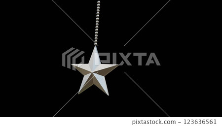 Image of star christmas bauble decoration over black background 123636561