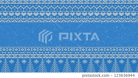 Image of christmas text over christmas decorations and santa claus on blue background 123636944