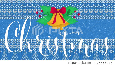 Image of christmas text over christmas decorations and santa claus on blue background 123636947