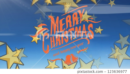 Image of christmas greetings text and christmas decoration 123636977