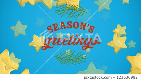 Image of christmas greetings text and christmas decoration 123636982